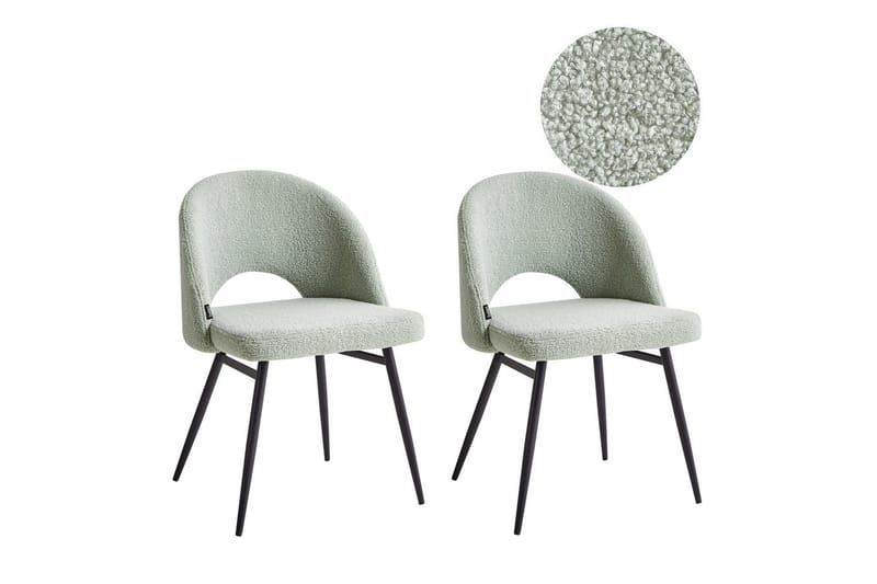 Sarja 2 ruokatuolia Onaga, Vaaleanvihreä, musta