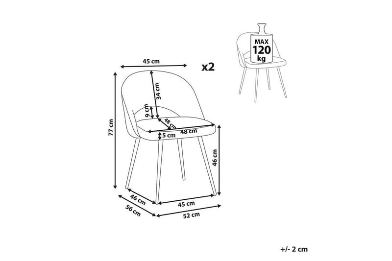 Sarja 2 ruokatuolia Onaga - Vihreä, musta - Huonekalut - Tuoli & nojatuoli - Ruokapöydän tuolit