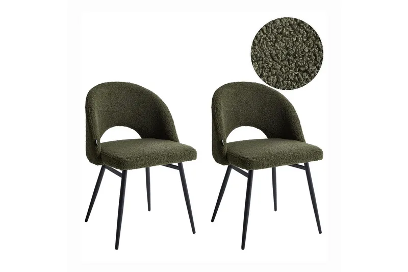 Sarja 2 ruokatuolia Onaga, Vihreä, musta