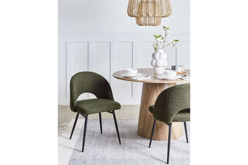 Sarja 2 ruokatuolia Onaga - Vihreä, musta - Huonekalut - Tuoli & nojatuoli - Ruokapöydän tuolit