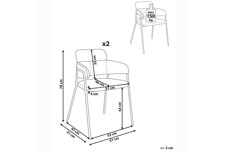 Sarja 2 ruokatuolia Paonia - Huonekalut - Tuoli & nojatuoli - Ruokapöydän tuolit