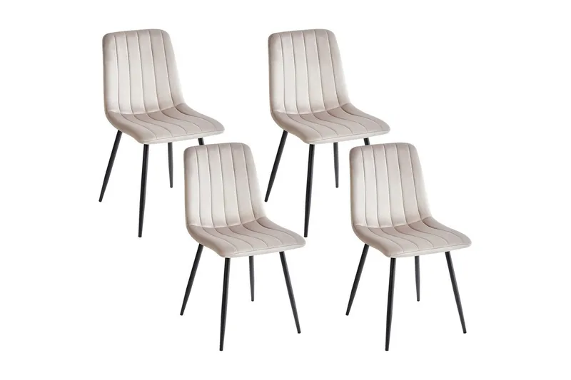 Sarja 4 ruokatuolia Kalispell - Beige, musta - Huonekalut - Tuoli & nojatuoli - Ruokapöydän tuolit