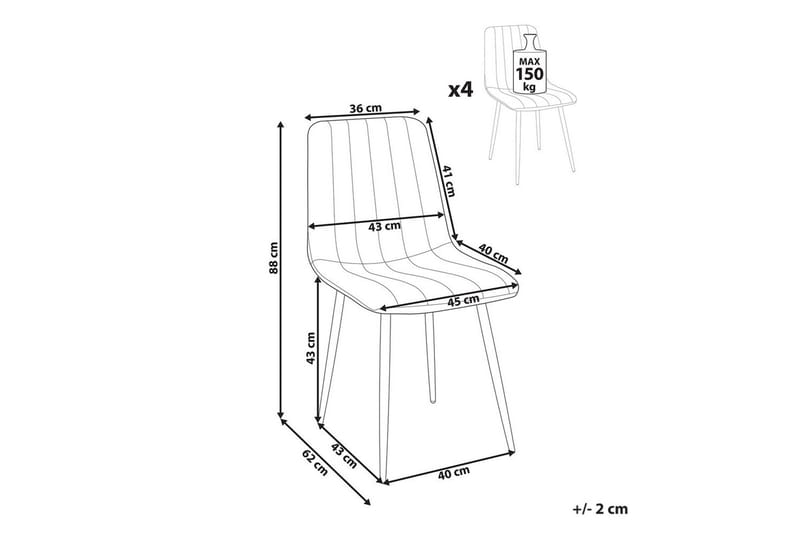 Sarja 4 ruokatuolia Kalispell - Beige, musta - Huonekalut - Tuoli & nojatuoli - Ruokapöydän tuolit