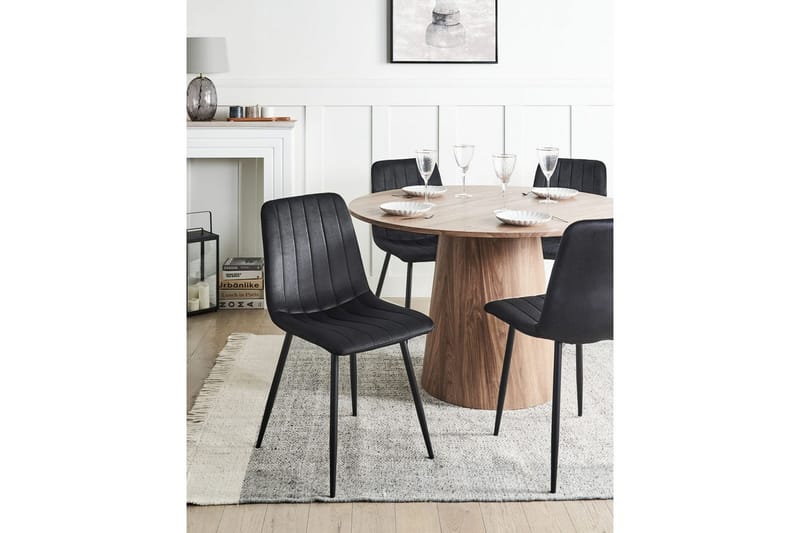 Sarja 4 ruokatuolia Kalispell - Musta - Huonekalut - Tuoli & nojatuoli - Ruokapöydän tuolit