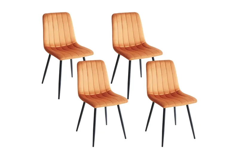 Sarja 4 ruokatuolia Kalispell, Oranssi, musta