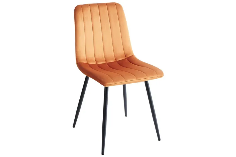 Sarja 4 ruokatuolia Kalispell - Oranssi, musta - Huonekalut - Tuoli & nojatuoli - Ruokapöydän tuolit