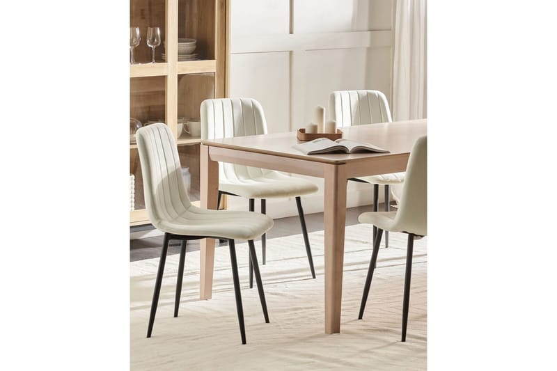 Sarja 4 ruokatuolia Kalispell - Valkoinen, Musta - Huonekalut - Tuoli & nojatuoli - Ruokapöydän tuolit