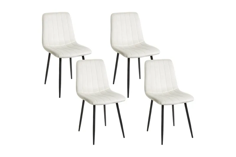 Sarja 4 ruokatuolia Kalispell, Valkoinen, Musta