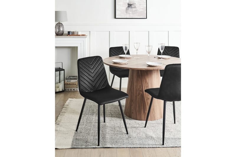 Sarja 4 ruokatuolia Kaura - Musta - Huonekalut - Tuoli & nojatuoli - Ruokapöydän tuolit