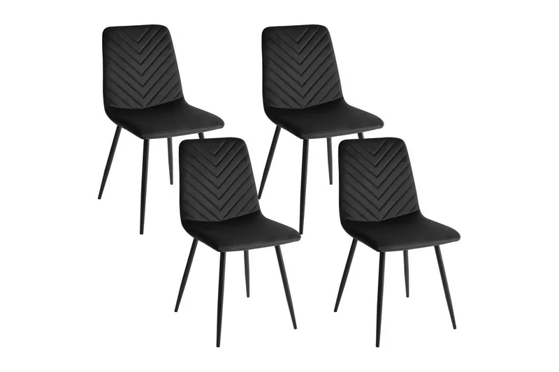 Sarja 4 ruokatuolia Kaura, Musta