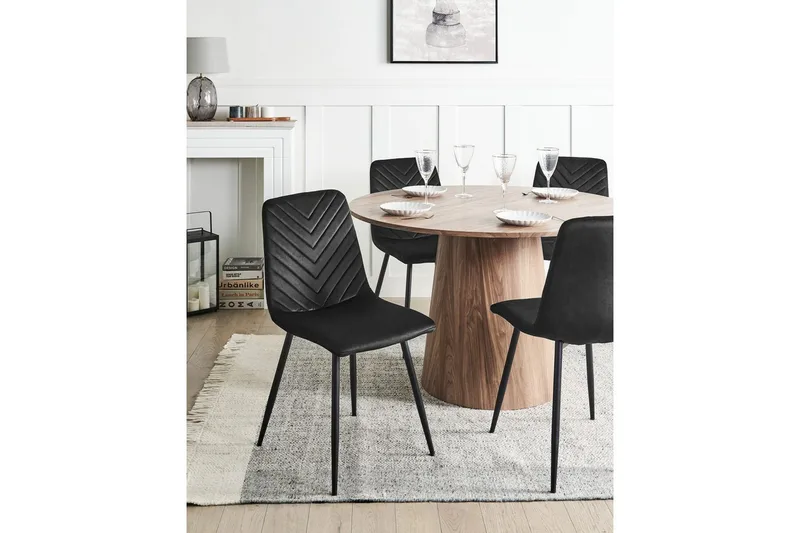 Sarja 4 ruokatuolia Kaura - Musta - Huonekalut - Tuoli & nojatuoli - Ruokapöydän tuolit