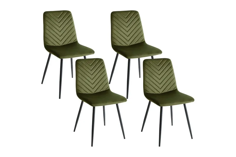 Sarja 4 ruokatuolia Kaura - Vihreä, musta - Huonekalut - Tuoli & nojatuoli - Ruokapöydän tuolit