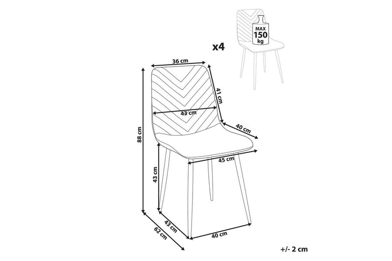 Sarja 4 ruokatuolia Kaura - Vihreä, musta - Huonekalut - Tuoli & nojatuoli - Ruokapöydän tuolit