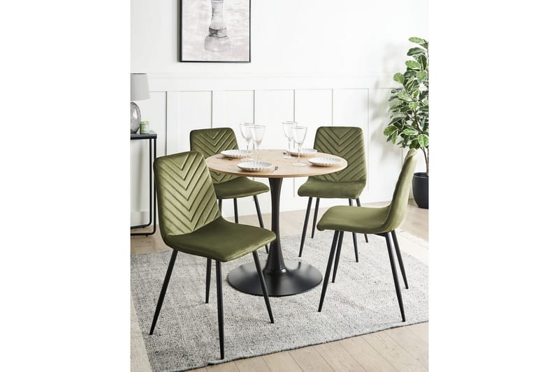 Sarja 4 ruokatuolia Kaura - Vihreä, musta - Huonekalut - Tuoli & nojatuoli - Ruokapöydän tuolit