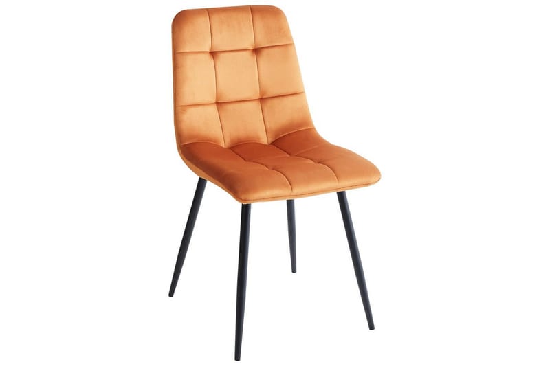 Sarja 4 ruokatuolia Powell - Oranssi, musta - Huonekalut - Tuoli & nojatuoli - Ruokapöydän tuolit