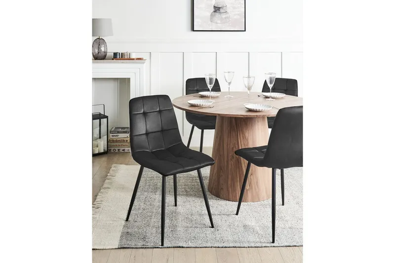 Sarja 4 ruokatuolia Powell - Musta - Huonekalut - Tuoli & nojatuoli - Ruokapöydän tuolit