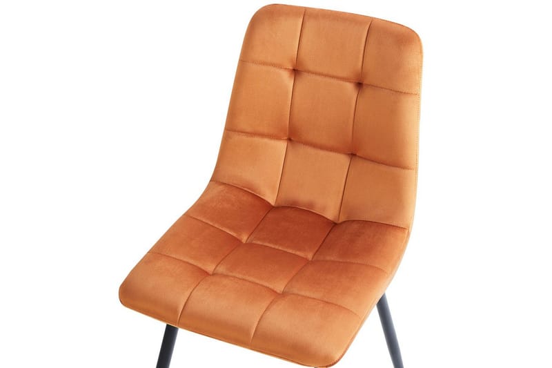 Sarja 4 ruokatuolia Powell - Oranssi, musta - Huonekalut - Tuoli & nojatuoli - Ruokapöydän tuolit