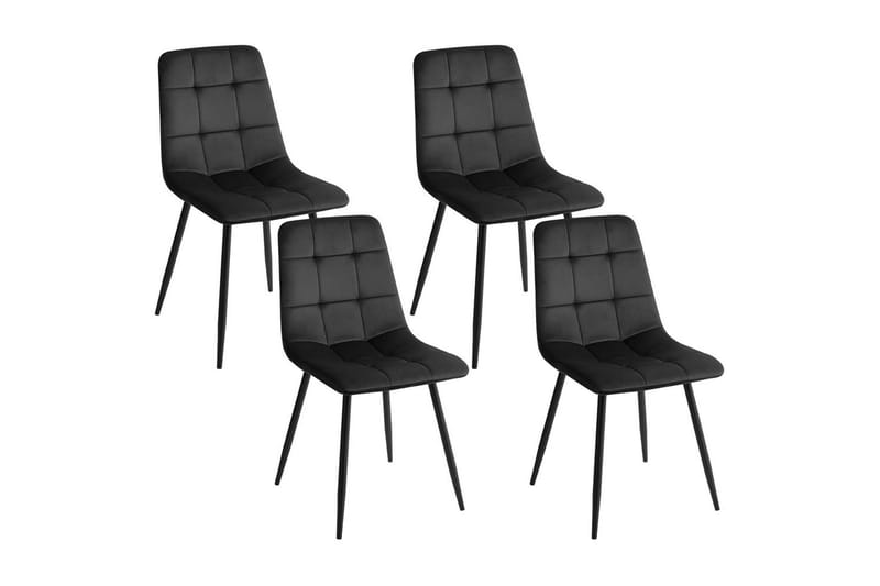 Sarja 4 ruokatuolia Powell - Musta - Huonekalut - Tuoli & nojatuoli - Ruokapöydän tuolit