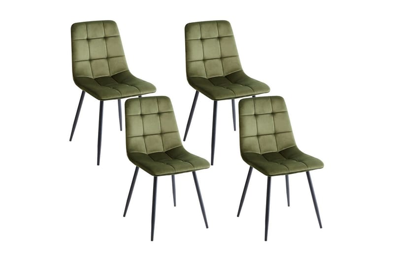 Sarja 4 ruokatuolia Powell, Vihreä, musta