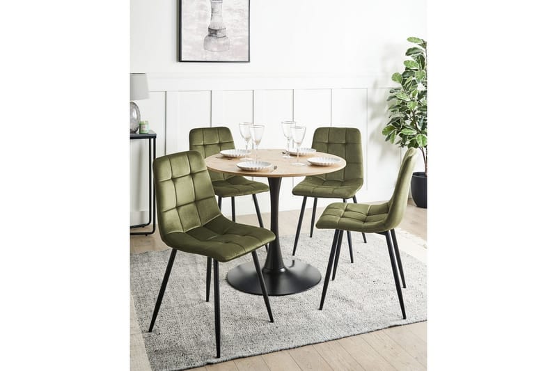 Sarja 4 ruokatuolia Powell - Vihreä, musta - Huonekalut - Tuoli & nojatuoli - Ruokapöydän tuolit