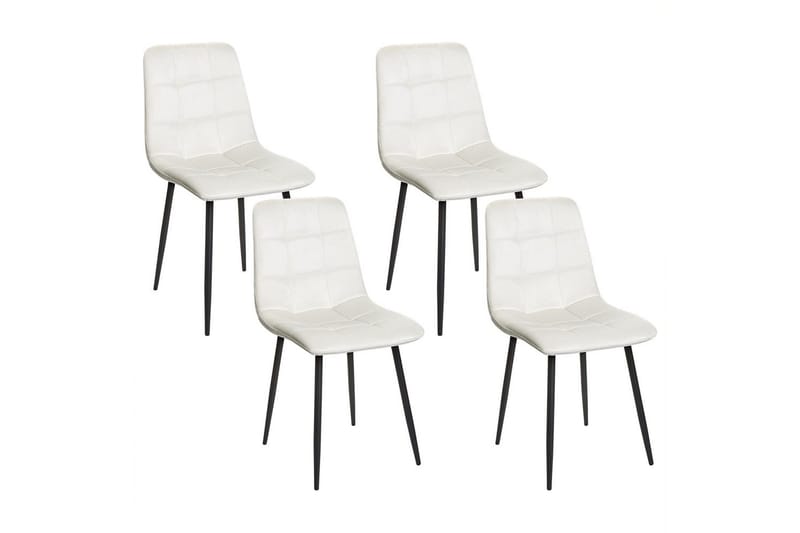 Sarja 4 ruokatuolia Powell - Valkoinen, Musta - Huonekalut - Tuoli & nojatuoli - Ruokapöydän tuolit