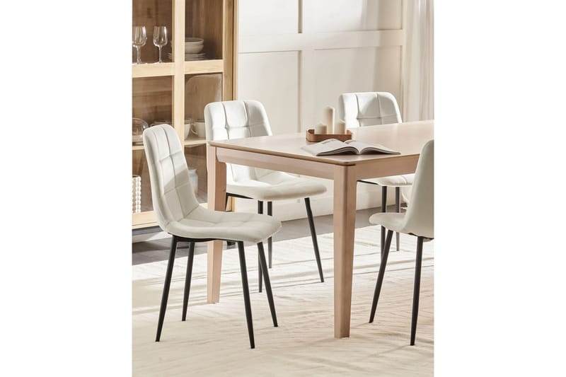 Sarja 4 ruokatuolia Powell - Valkoinen, Musta - Huonekalut - Tuoli & nojatuoli - Ruokapöydän tuolit