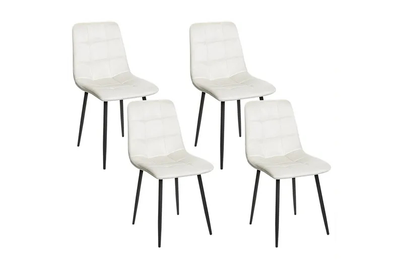 Sarja 4 ruokatuolia Powell, Valkoinen, Musta