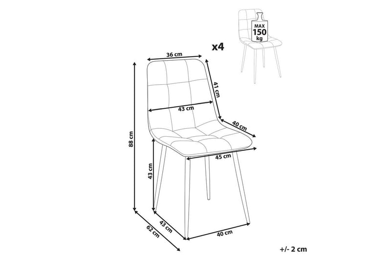Sarja 4 ruokatuolia Powell - Musta - Huonekalut - Tuoli & nojatuoli - Ruokapöydän tuolit
