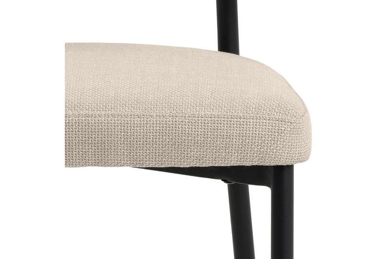 Sawako Ruokapöydän Tuoli & Keittiötuoli Kankaalla, Mustat Metallijalat - Beige - Huonekalut - Tuoli & nojatuoli - Ruokapöydän tuolit