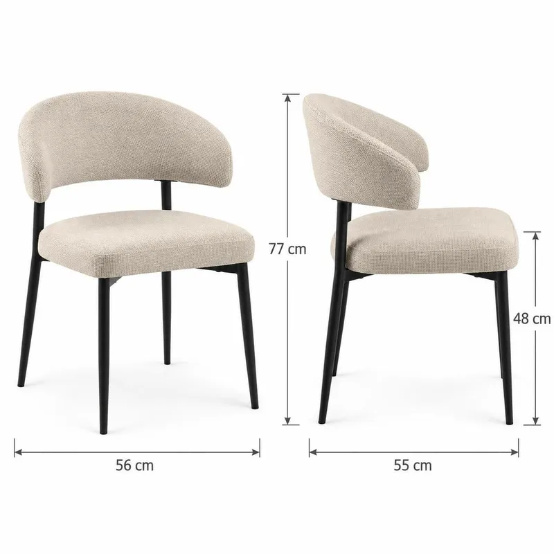 Sawako-ruokapöydän tuoli - Beige/musta - Huonekalut - Tuoli & nojatuoli - Ruokapöydän tuolit