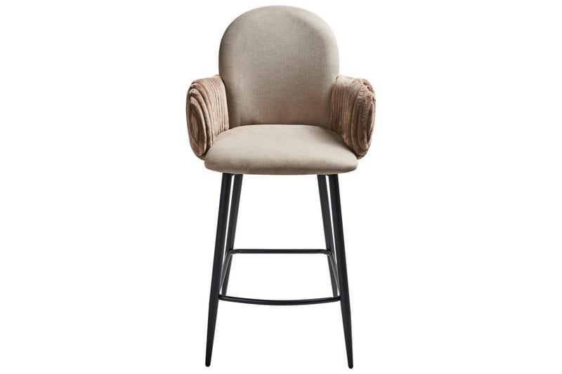Setti, 2 baarituolia Amity - Taupe, musta, ruskea - Huonekalut - Tuoli & nojatuoli - Baarituoli