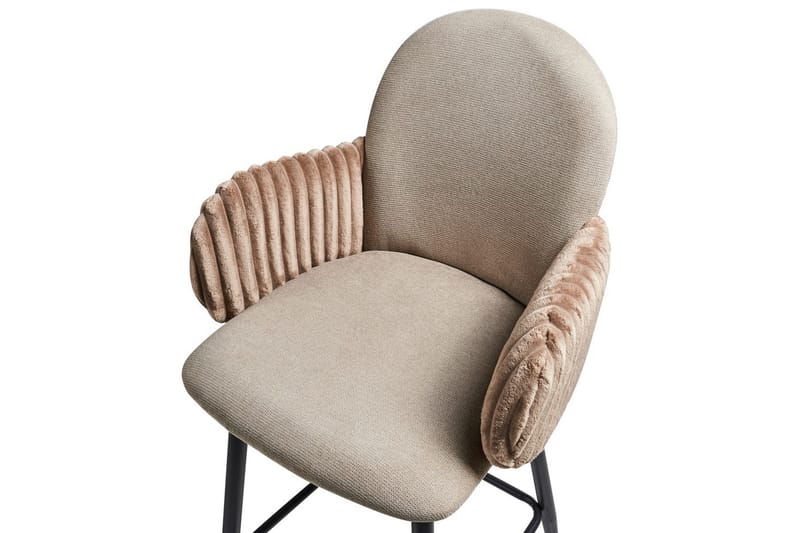 Setti, 2 baarituolia Amity - Taupe, musta, ruskea - Huonekalut - Tuoli & nojatuoli - Baarituoli