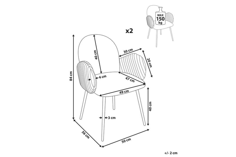 Setti, 2 ruokatuolia Amity - Vihreä, musta - Huonekalut - Tuoli & nojatuoli - Ruokapöydän tuolit