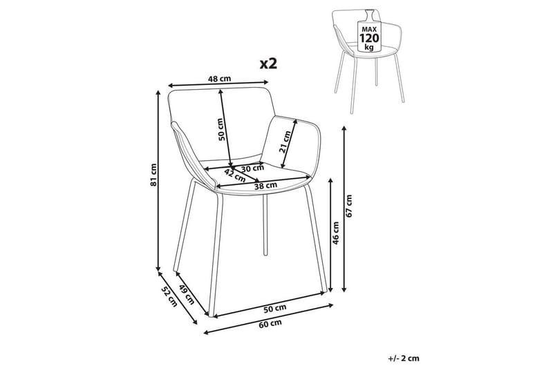 Setti, 2 ruokatuolia Axtel - Harmaa, musta - Huonekalut - Tuoli & nojatuoli - Ruokapöydän tuolit