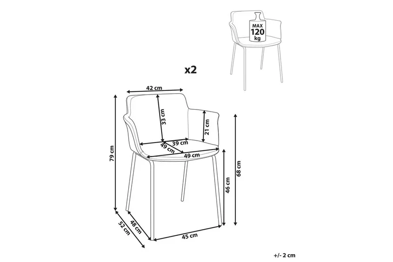 Setti, 2 ruokatuolia Belfield - Mintunvihreä, Musta - Huonekalut - Tuoli & nojatuoli - Ruokapöydän tuolit