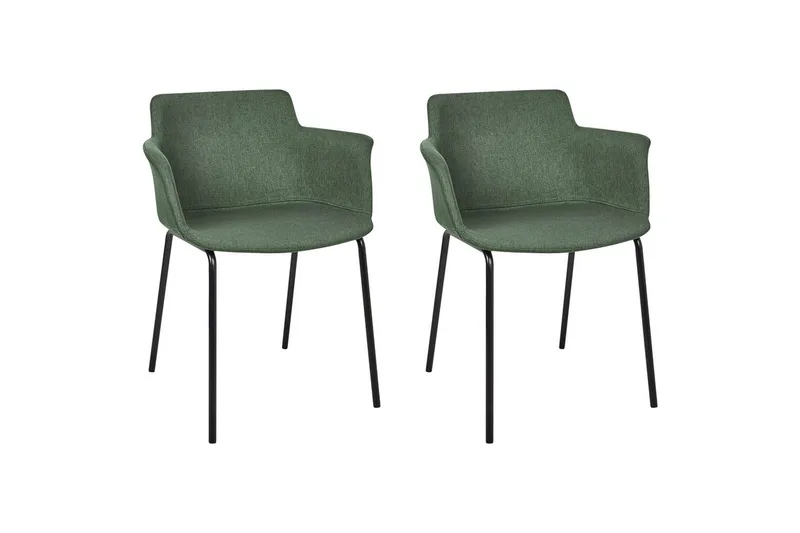 Setti, 2 ruokatuolia Belfield, Vihreä, musta