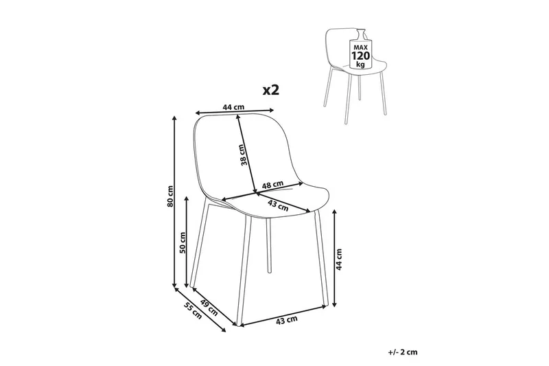 Setti, 2 ruokatuolia Beloit - Huonekalut - Tuoli & nojatuoli - Ruokapöydän tuolit