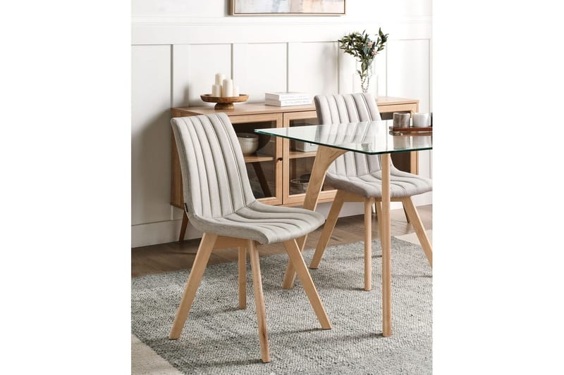 Setti, 2 ruokatuolia Calgary - Harmaa, vaalea puu - Huonekalut - Tuoli & nojatuoli - Ruokapöydän tuolit