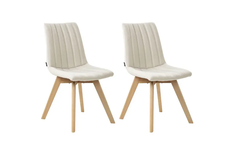 Setti, 2 ruokatuolia Calgary - Valkoinen, vaalea puu - Huonekalut - Tuoli & nojatuoli - Ruokapöydän tuolit
