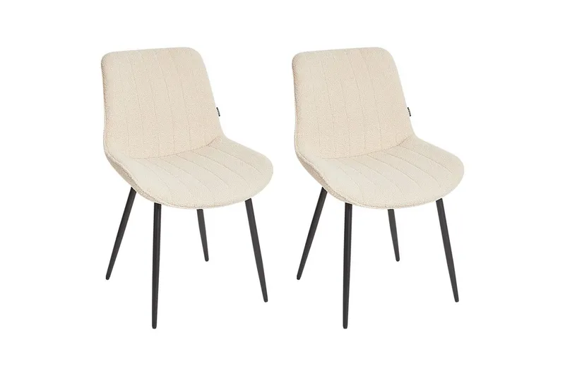 Setti, 2 ruokatuolia Dubrovnik - Beige, musta/Bouclé - Huonekalut - Tuoli & nojatuoli - Ruokapöydän tuolit