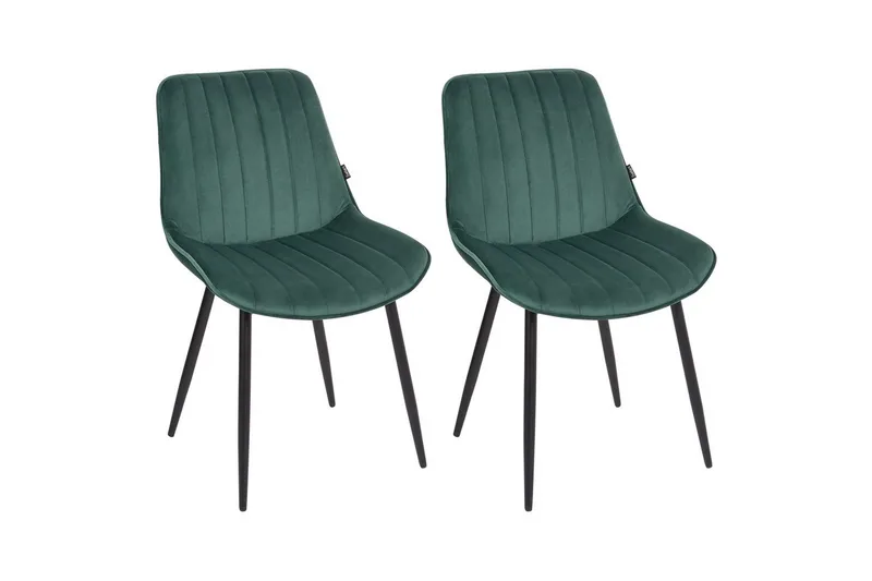 Setti, 2 ruokatuolia Dubrovnik, Vihreä, musta/sametti