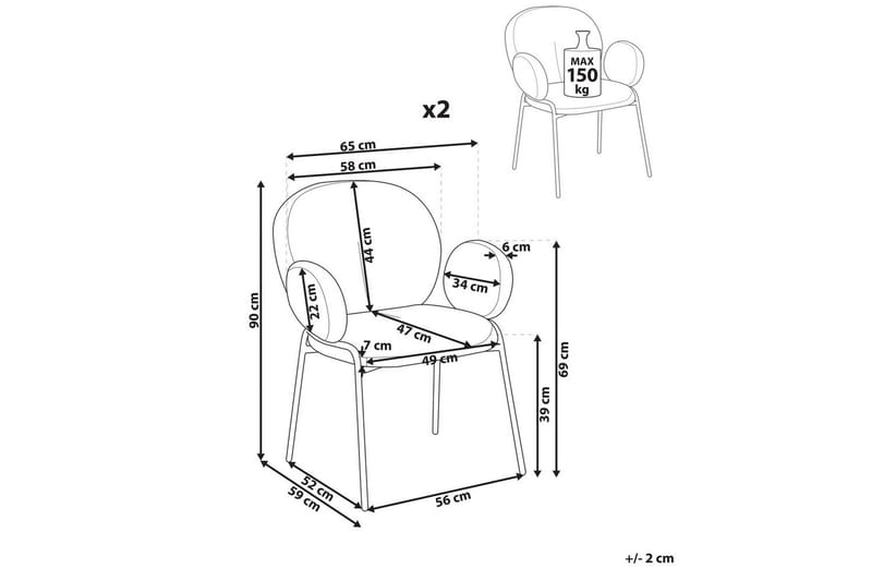 Setti, 2 ruokatuolia Ely - Vihreä, musta - Huonekalut - Tuoli & nojatuoli - Ruokapöydän tuolit