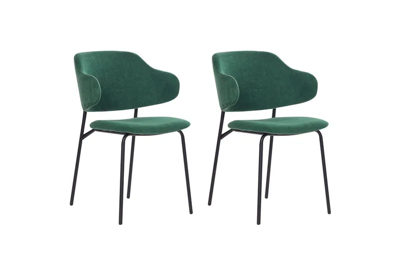 Setti, 2 ruokatuolia Kenai - Vihreä, musta - Huonekalut - Tuoli & nojatuoli - Ruokapöydän tuolit
