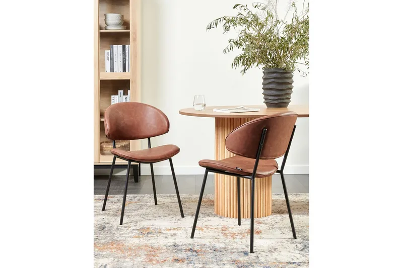 Setti, 2 ruokatuolia Kiana - Ruskea, Musta - Huonekalut - Tuoli & nojatuoli - Ruokapöydän tuolit
