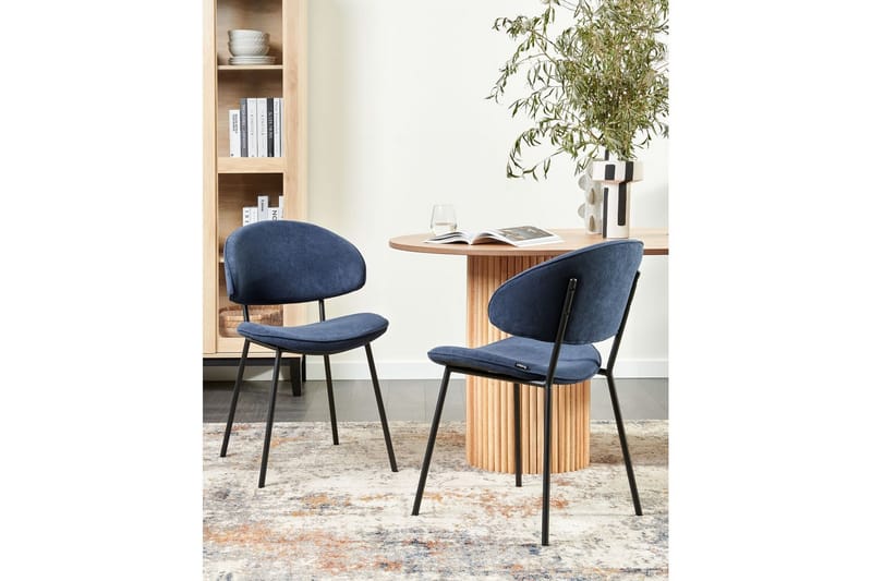 Setti, 2 ruokatuolia Kiana - Sininen, Musta - Huonekalut - Tuoli & nojatuoli - Ruokapöydän tuolit
