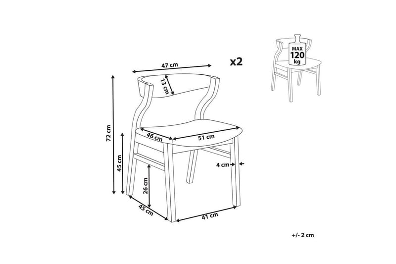 Setti, 2 ruokatuolia Maroa - Vaalea puu, beige - Huonekalut - Tuoli & nojatuoli - Ruokapöydän tuolit