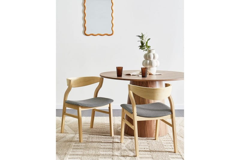 Setti, 2 ruokatuolia Maroa - Vaaleaa puuta, musta, valkoinen, Vaalea puu, musta, valkoinen - Huonekalut - Tuoli & nojatuoli - Ruokapöydän tuolit