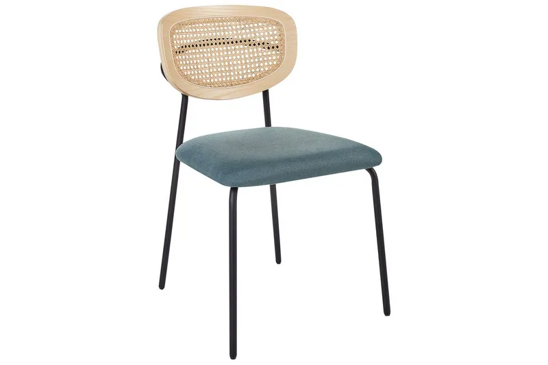 Setti, 2 ruokatuolia Mayetta - Luonnonväri, sininen, musta - Huonekalut - Tuoli & nojatuoli - Ruokapöydän tuolit