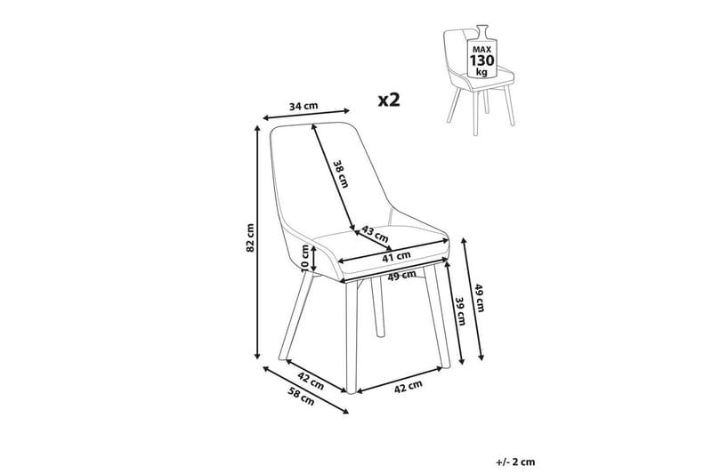 Setti, 2 ruokatuolia Melfort - Harmaa, vaalea puu - Huonekalut - Tuoli & nojatuoli - Ruokapöydän tuolit