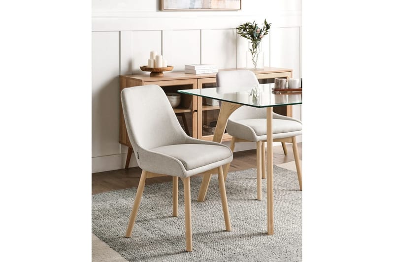 Setti, 2 ruokatuolia Melfort - Harmaa, vaalea puu - Huonekalut - Tuoli & nojatuoli - Ruokapöydän tuolit